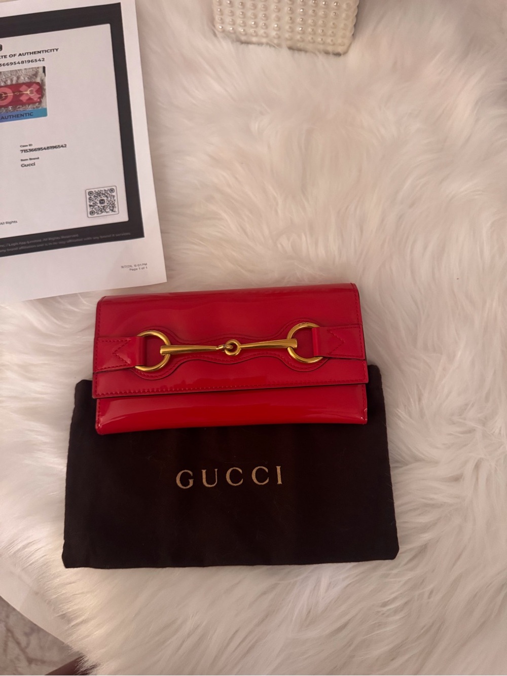 Gucci Red Patent Leather Horsebit Continental Wallet - Picture 10 of 15